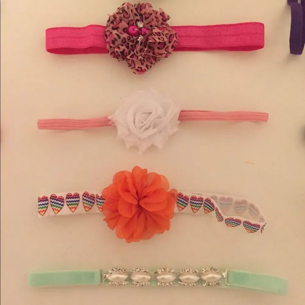 Lot of 24 Baby Girl Hair Bows Baby Headband Newborn Toddler Flowers Hearts